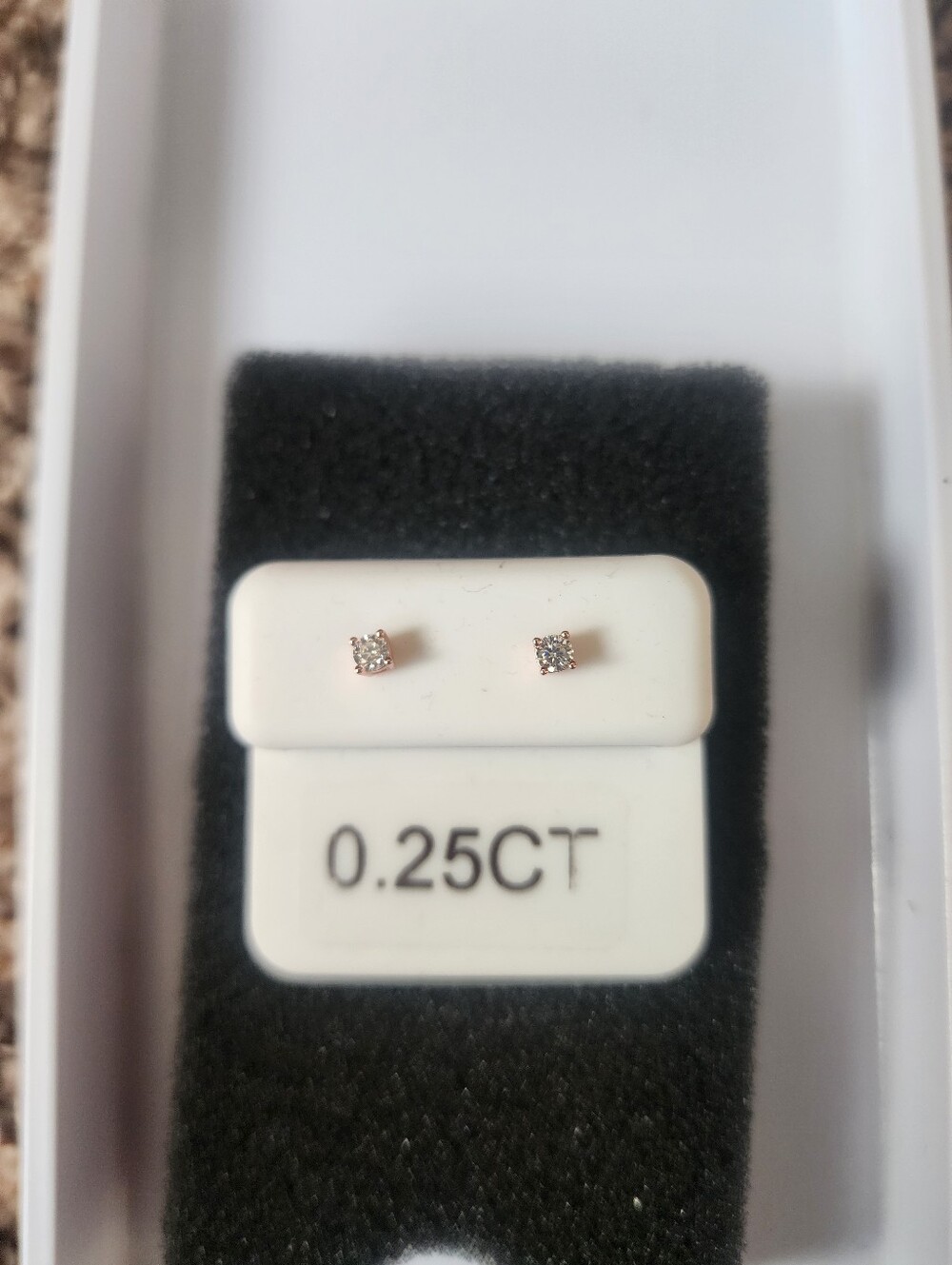 0.25CT White Diamond Stud Earrings - Classic White Gold Look #18